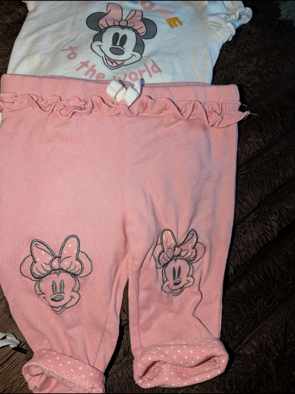 Disney Pink and White Minnie Mouse Kids Matching Set